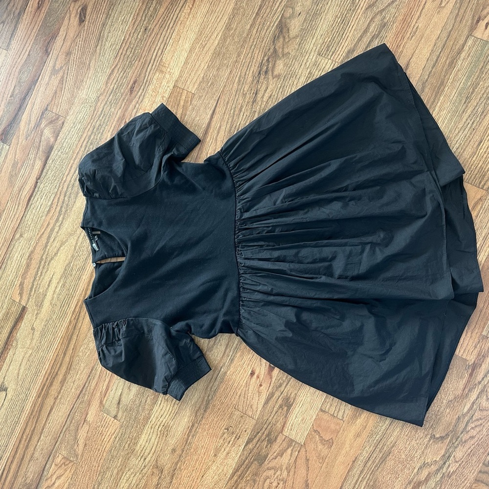 English Factory Elegant Black Puff Sleeve Dress